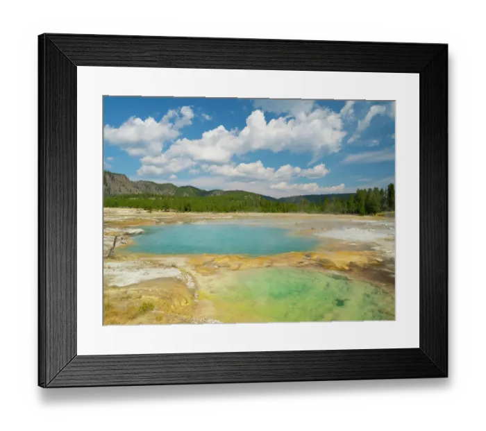 Framed Print : Wyoming, Yellowstone National Park. Black Opal Spring, Upper Geyser Basin