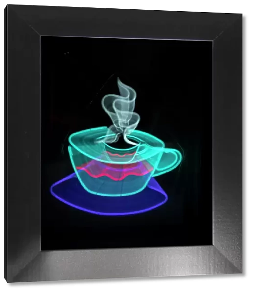 Neon coffee cup sign