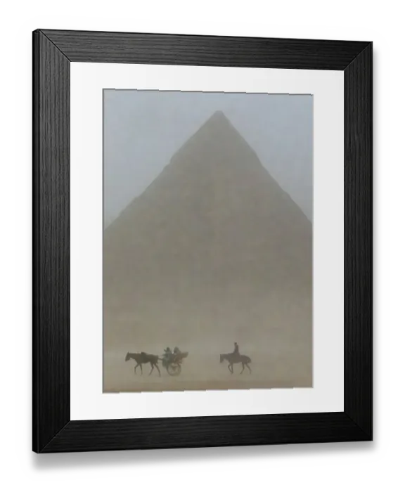 Framed Print : Riders in sandstorm. Pyramids of Giza, Egypt Framed Print : Riders in sandstorm. Pyramids of Giza, Egypt