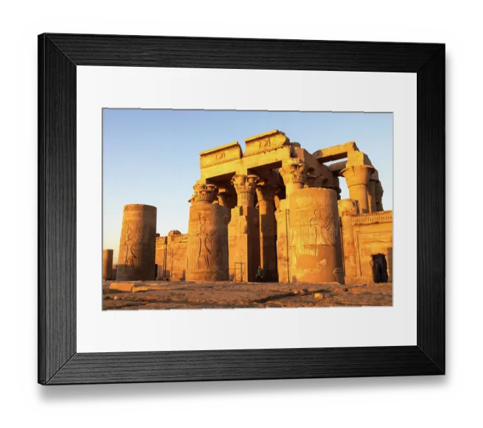Framed Print : Kom Ombo Temple in Edfu is unique as a completely symmetrical complex with two entrances. Edfu, Egypt