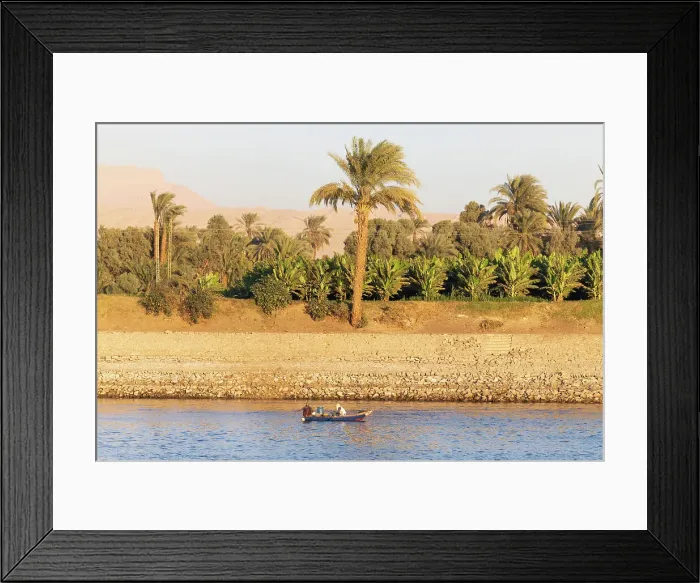 Framed Print : Scenic sailing on the Nile. Sunset at Luxor, Egypt