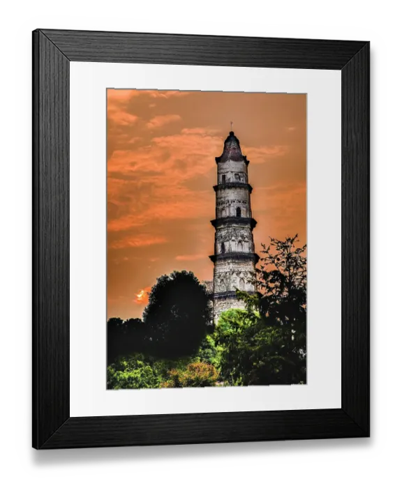 Framed Print : Sunrise Great Mercy Pagoda, Shaoxing, Zhejiang Province, China Ancient Pagoda built 1, 000 years ago Framed Print : Sunrise Great Mercy Pagoda, Shaoxing, Zhejiang Province, China Ancient Pagoda built 1, 000 years ago