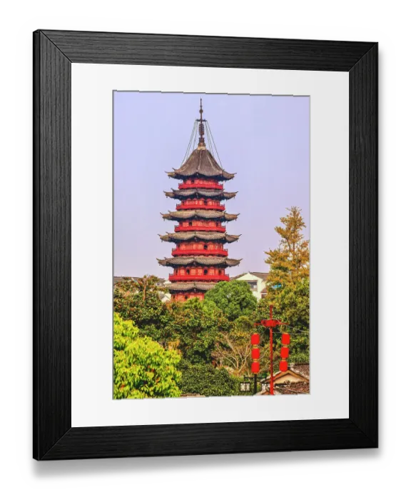 Framed Print : Ruiguang Pagoda built in 254 AD, Suzhou, China
