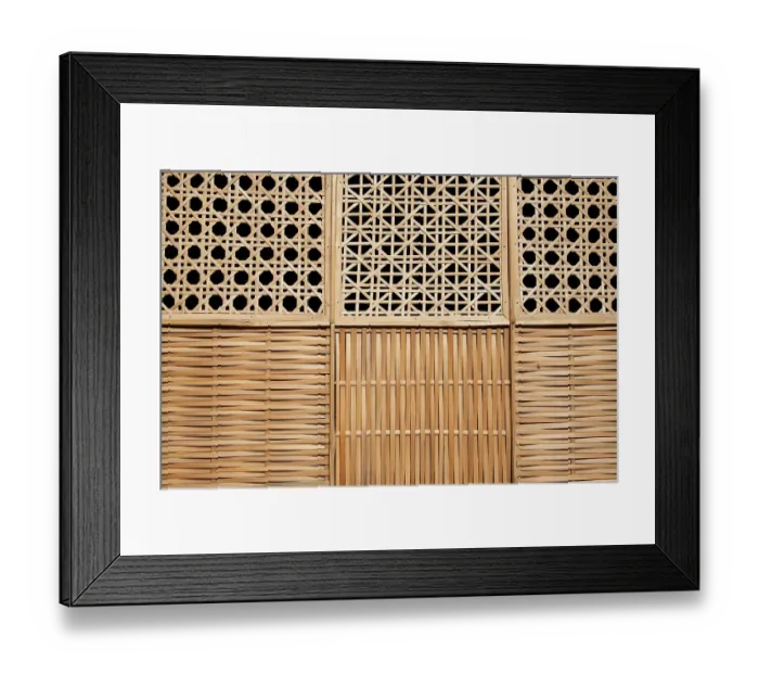 Framed Print : Indonesia, Bali. Woven ratan wall Framed Print : Indonesia, Bali. Woven ratan wall