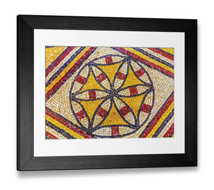 Framed Print : Ancient 6th Century Crusader mosaic Moses Memorial Church, Mount Nebo, Jordan. Mount Nebo where Moses saw the holy land and was buried Framed Print : Ancient 6th Century Crusader mosaic Moses Memorial Church, Mount Nebo, Jordan. Mount Nebo where Moses saw the holy land and was buried