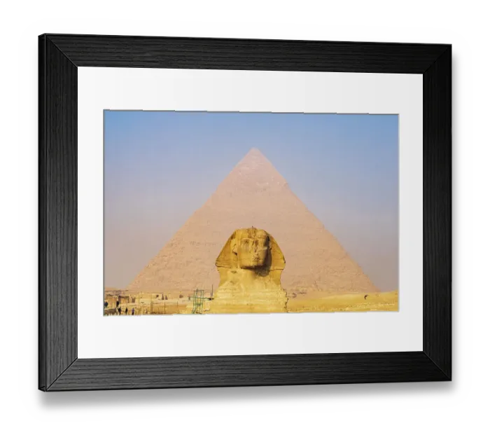 Framed Print : Giza, Cairo, Egypt. The Great Sphinx and the Pyramid of Khafre