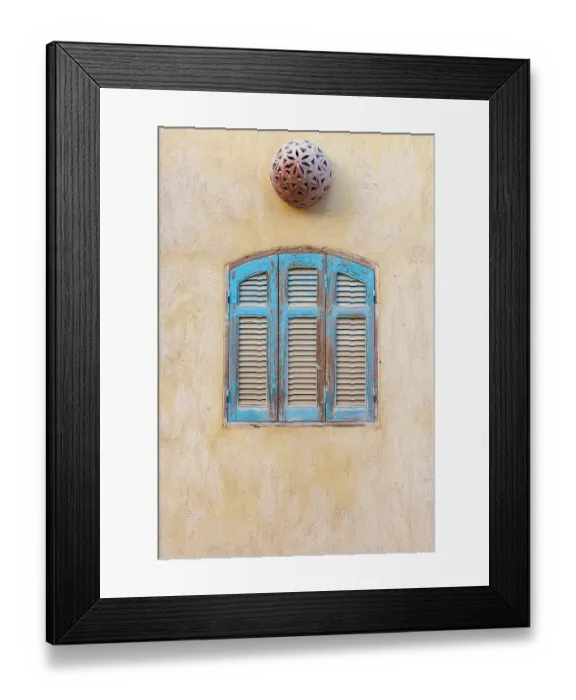 Framed Print : Faiyum, Egypt. Blue wooden shutters Framed Print : Faiyum, Egypt. Blue wooden shutters