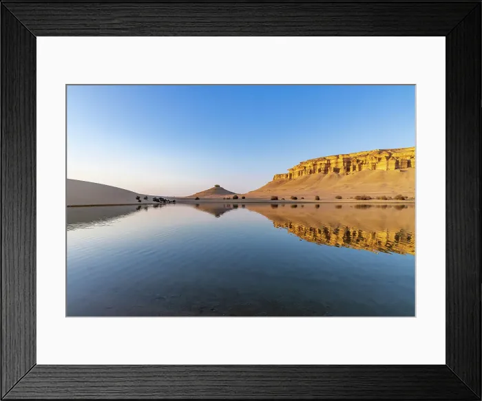 Framed Print : Qarun Lake, Faiyum Oasis, Egypt. Reflections in Qarun Lake in the desert Framed Print : Qarun Lake, Faiyum Oasis, Egypt. Reflections in Qarun Lake in the desert