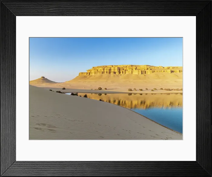 Framed Print : Qarun Lake, Faiyum Oasis, Egypt. Reflections in Qarun Lake in the desert Framed Print : Qarun Lake, Faiyum Oasis, Egypt. Reflections in Qarun Lake in the desert
