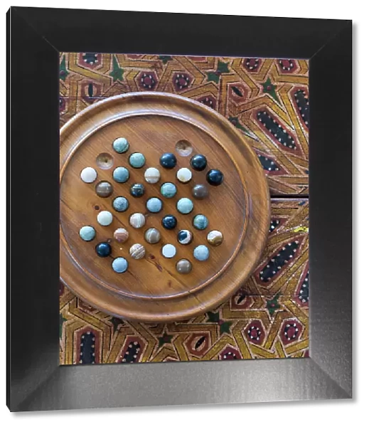Fes, Morocco. Wooden game of marbles
