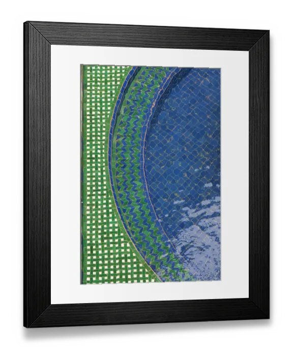 Framed Print : Marrakech, Morocco. Moorish tilework of a garden fountain