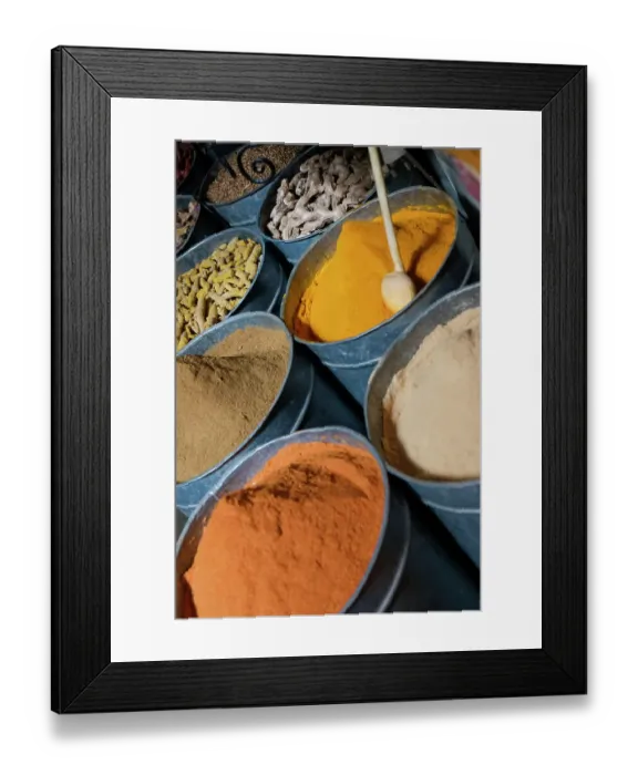 Framed Print : Fes, Morocco. Exotic spices for sale in the medina Framed Print : Fes, Morocco. Exotic spices for sale in the medina