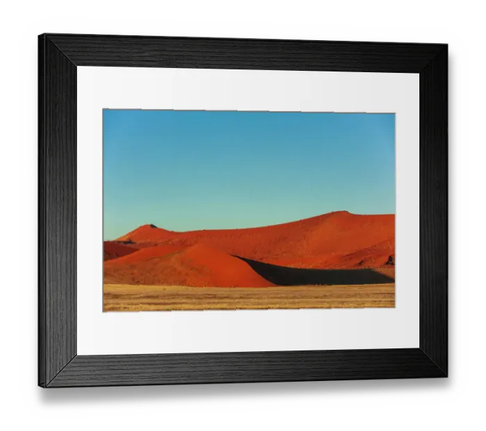 Framed Print : Red Sand dunes against a bright blue sky in the Sossusvlei. Namib Naukluft Park, Namib Desert, Namibia Framed Print : Red Sand dunes against a bright blue sky in the Sossusvlei. Namib Naukluft Park, Namib Desert, Namibia