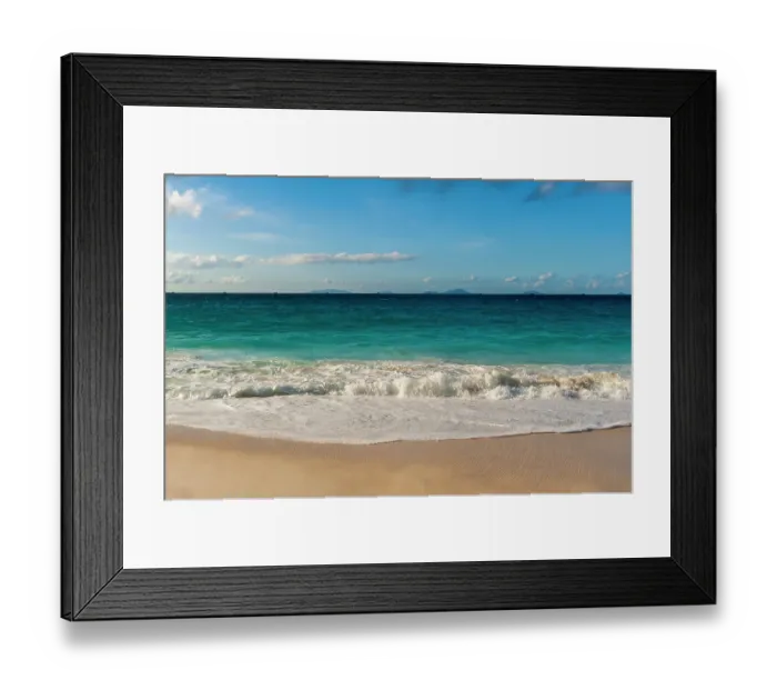 Framed Print : Indian Ocean surf surging onto a sandy tropical beach. Anse Macquereau Beach, Fregate Island, Seychelles Framed Print : Indian Ocean surf surging onto a sandy tropical beach. Anse Macquereau Beach, Fregate Island, Seychelles