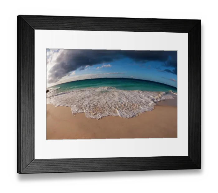Framed Print : A fisheye lens view of Indian Ocean surf surging onto a sandy tropical beach. Anse Macquereau Beach, Fregate Island, Seychelles Framed Print : A fisheye lens view of Indian Ocean surf surging onto a sandy tropical beach. Anse Macquereau Beach, Fregate Island, Seychelles