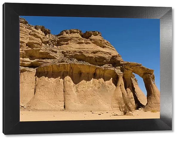 Tin Ghalega rock formation, Red Rhino Arch. Wadi Teshuinat, Akakus, Fezzan, Libya
