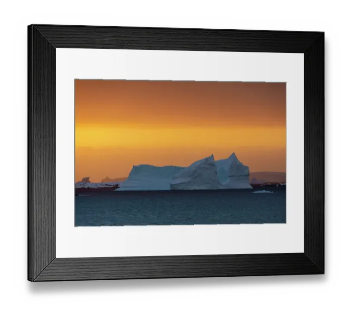 Framed Print : An iceberg at sunset in the Lemaire channel, Antarctica
