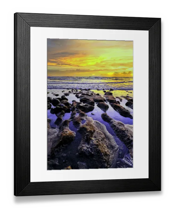 Framed Print : The golden light of the setting sun reflects a gold glow on the beach at Pererenan Beach, as the waves roll in on Bali, Indonesia Framed Print : The golden light of the setting sun reflects a gold glow on the beach at Pererenan Beach, as the waves roll in on Bali, Indonesia
