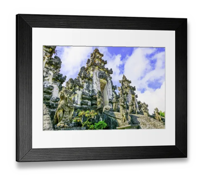 Framed Print : Munificent grounds of Heaven's Gate with seven temples overlooking Bali's highest volcano mount Agung Framed Print : Munificent grounds of Heaven's Gate with seven temples overlooking Bali's highest volcano mount Agung