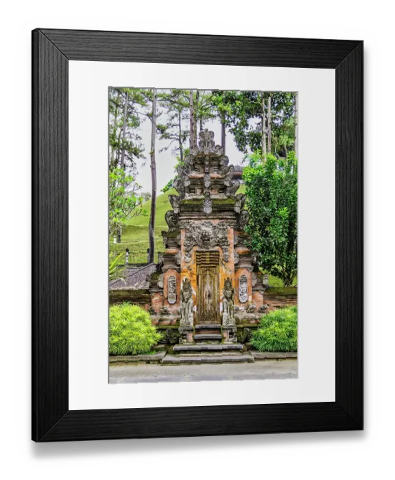 Framed Print : Munificent grounds of the Saraswati Temple with healing waters and cleansing pools