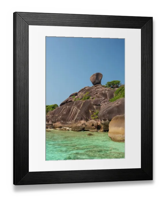 Framed Print : The clear water and rocks of Ko Miang island. Phang Nga, Thailand Framed Print : The clear water and rocks of Ko Miang island. Phang Nga, Thailand