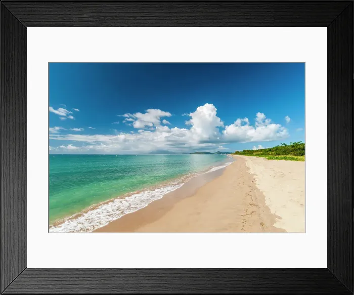 Framed Print : The miles long Pinney's Beach fronting the Caribbean Sea. Nevis, Saint Kitts and Nevis, West Indies Framed Print : The miles long Pinney's Beach fronting the Caribbean Sea. Nevis, Saint Kitts and Nevis, West Indies
