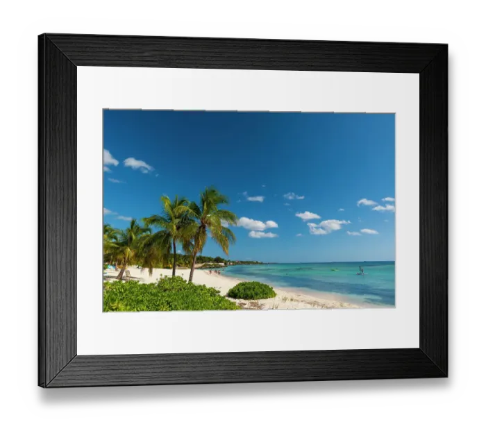 Framed Print : A scenic view of the Caribbean Sea and Spotts Beach. Spotts Beach, Grand Cayman Island, Cayman Islands