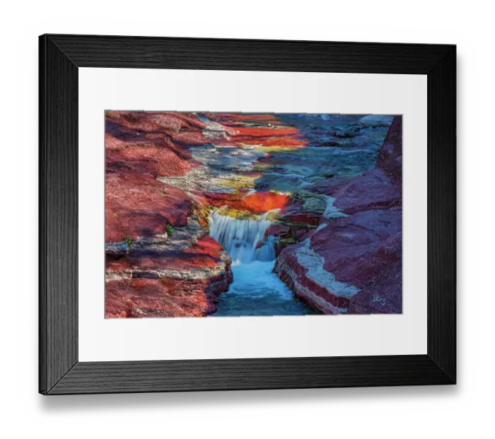 Framed Print : Canada, Alberta, Waterton Lakes National Park. Red Rock Creek in Red Rock Canyon