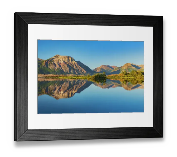 Framed Print : Canada, Alberta, Waterton Lakes National Park. Canadian Rocky Mountains reflected in Lower Waterton Lake Framed Print : Canada, Alberta, Waterton Lakes National Park. Canadian Rocky Mountains reflected in Lower Waterton Lake