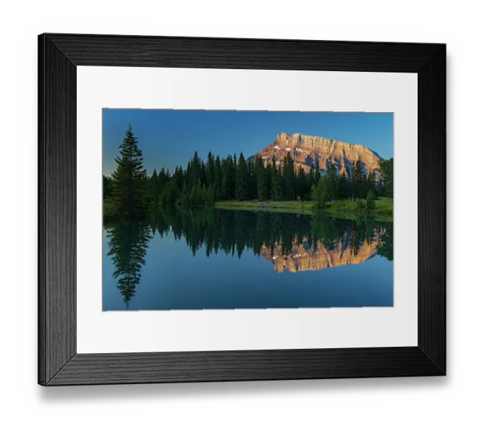Framed Print : Canada, Alberta, Banff National Park. Mt. Rundle reflected in Cascade Pond at sunrise
