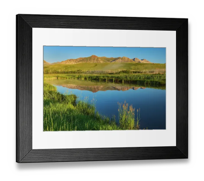 Framed Print : Canada, Alberta, Waterton Lakes National Park. Rocky Mountains reflected in Lower Waterton Lake at sunrise Framed Print : Canada, Alberta, Waterton Lakes National Park. Rocky Mountains reflected in Lower Waterton Lake at sunrise