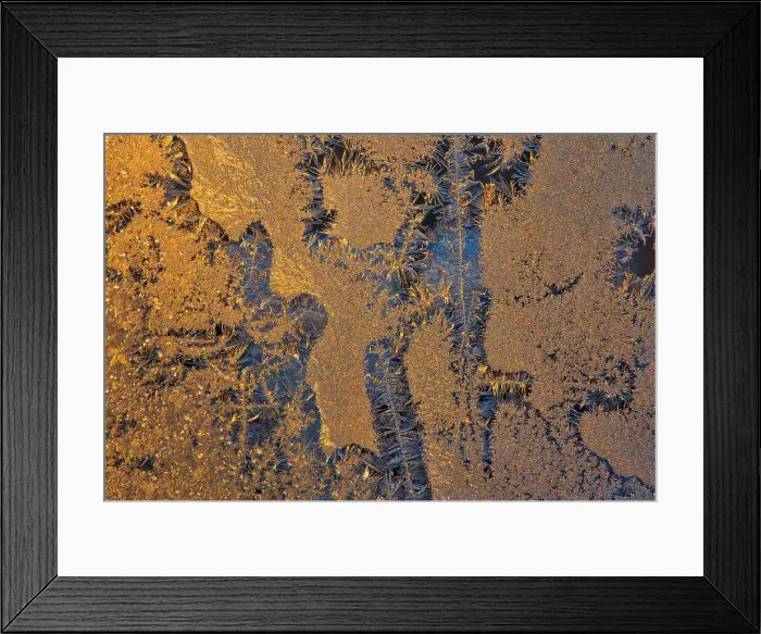 Framed Print : Canada, Manitoba, Winnipeg. Sunrise on window frost patterns in winter Framed Print : Canada, Manitoba, Winnipeg. Sunrise on window frost patterns in winter