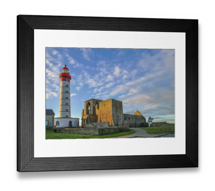 Framed Print : France, Brittany, Plougonvelin. Ruins of the Abbey of Saint Mathieu and the Saint Mathieu Lighthouse Framed Print : France, Brittany, Plougonvelin. Ruins of the Abbey of Saint Mathieu and the Saint Mathieu Lighthouse