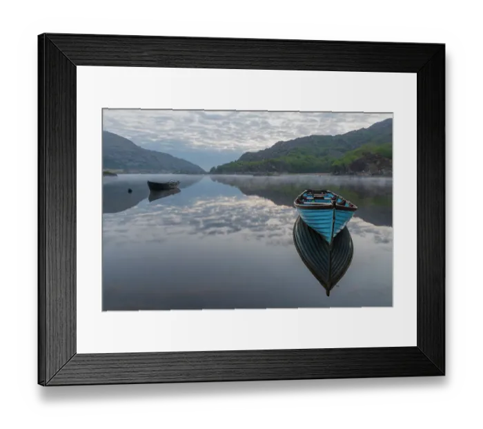 Framed Print : Ireland, Lough Leane. Boats and reflections on lake Framed Print : Ireland, Lough Leane. Boats and reflections on lake