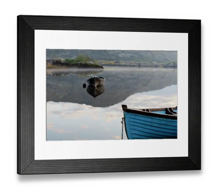 Framed Print : Ireland, Lough Leane. Boats and reflections on lake Framed Print : Ireland, Lough Leane. Boats and reflections on lake