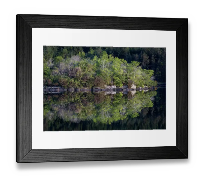 Framed Print : Ireland. Forest and rock shore reflections on Lake Cummeenduff Framed Print : Ireland. Forest and rock shore reflections on Lake Cummeenduff