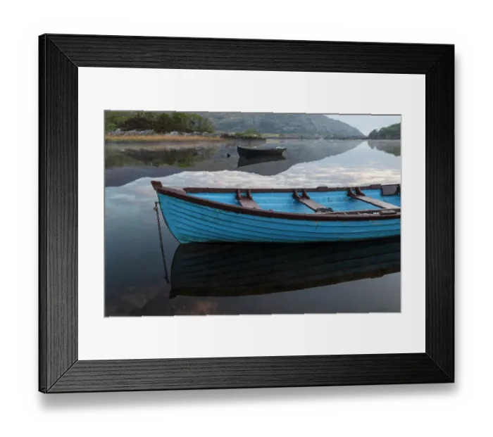 Framed Print : Ireland, Lough Leane. Boats and reflections on lake