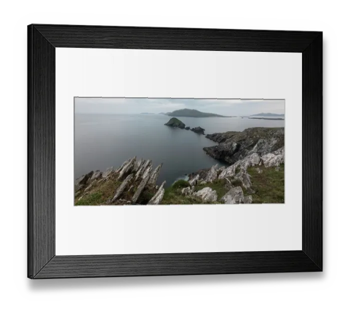 Framed Print : Ireland, County Kerry, Dunmore Head. Rocky cliffs rise from ocean Framed Print : Ireland, County Kerry, Dunmore Head. Rocky cliffs rise from ocean