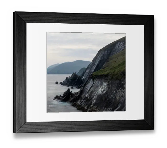 Framed Print : Ireland, County Kerry, Dunmore Head. Rocky cliffs rise from ocean Framed Print : Ireland, County Kerry, Dunmore Head. Rocky cliffs rise from ocean