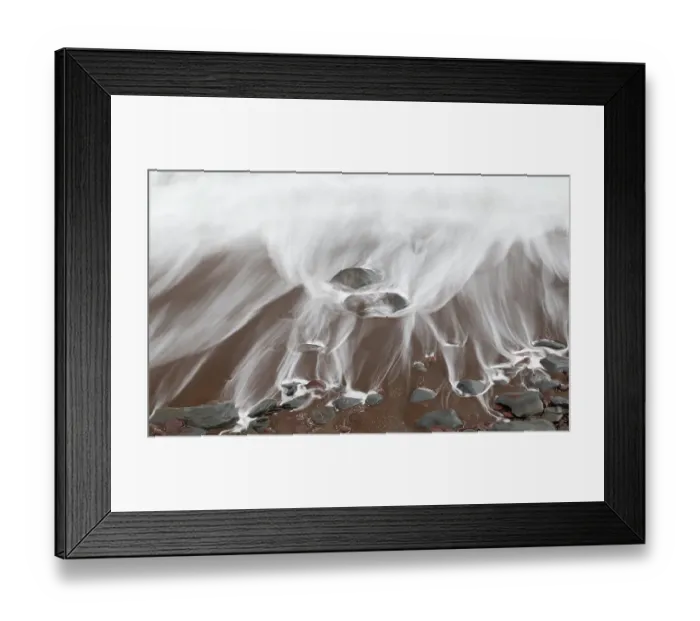 Framed Print : Ireland, Kinnard Beach. Close-up abstract of wave on beach Framed Print : Ireland, Kinnard Beach. Close-up abstract of wave on beach