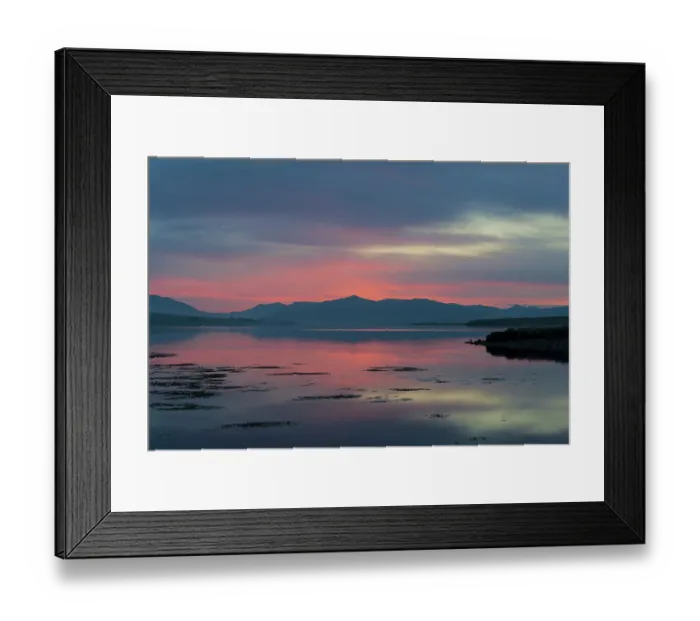Framed Print : Ireland, Portmagee Bay. Landscape of sunrise on ocean and mountains Framed Print : Ireland, Portmagee Bay. Landscape of sunrise on ocean and mountains