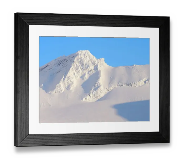 Framed Print : Christophersenfjellet in the north of glacier Vestre Gronfjorden. Landscape in Van Mijenfjorden National Park, (former Nordenskiold National Park), Island of Spitsbergen. Arctic region, Scandinavia, Norway, Svalbard