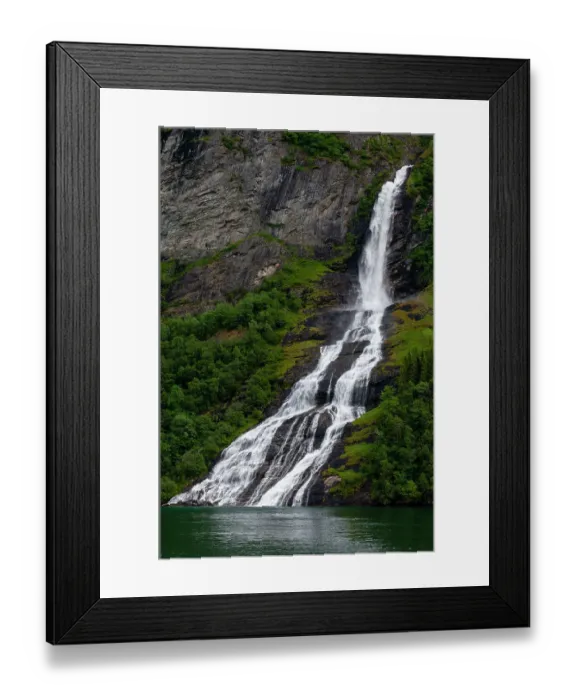 Framed Print : Seven Sisters waterfalls cascades off sheer cliffs into Geirangerfjord, Norway Framed Print : Seven Sisters waterfalls cascades off sheer cliffs into Geirangerfjord, Norway