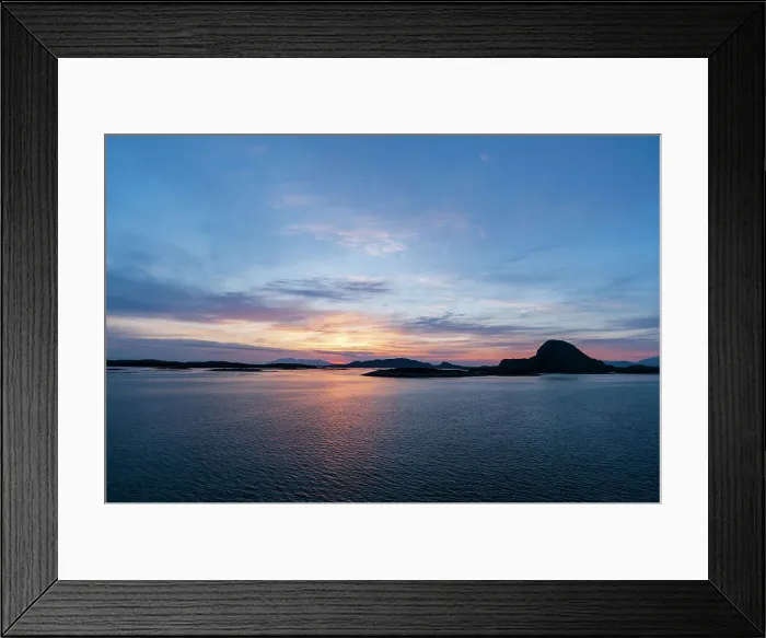 Framed Print : The sun sets beyond silhouetted islands in the Norwegian Sea near Bronnoysund. Norwegian Sea near Bronnoysund, Bronnoy, Norway Framed Print : The sun sets beyond silhouetted islands in the Norwegian Sea near Bronnoysund. Norwegian Sea near Bronnoysund, Bronnoy, Norway