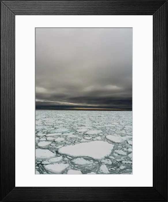 Framed Print : Melting Arctic sea ice. North polar ice cap, Arctic Ocean