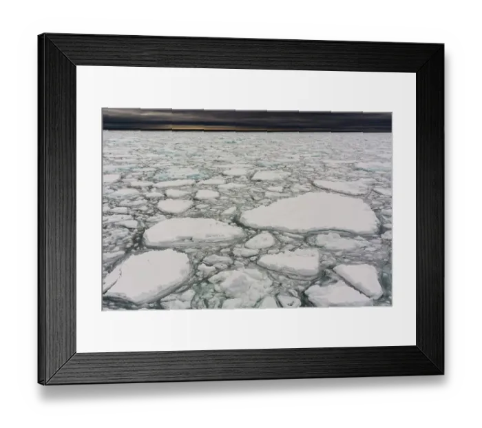 Framed Print : A view of melting sea ice on the Arctic Ocean. North polar ice cap, Arctic Ocean Framed Print : A view of melting sea ice on the Arctic Ocean. North polar ice cap, Arctic Ocean