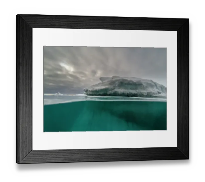 Framed Print : An over-under view of an iceberg. Vibebukta, Austfonna, Svalbard, Norway Framed Print : An over-under view of an iceberg. Vibebukta, Austfonna, Svalbard, Norway