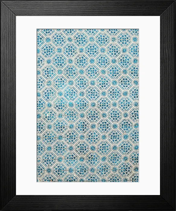 Framed Print : Lisbon, Portugal. Beautiful blue Portuguese tiles, azulejo
