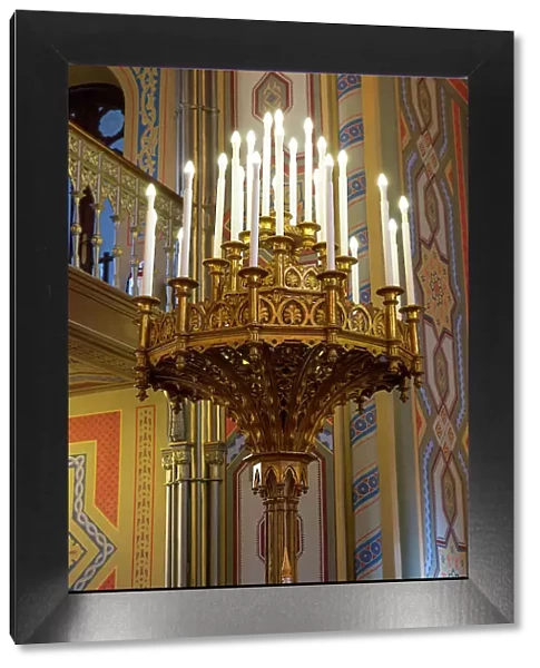 Romania, Bucharest, Choral Temple. Synagogue. Interior of Jewish temple. (Editorial Use Only)