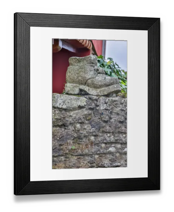 Framed Print : Spain, Galicia. Shoes along the Camino de Santiago (Way of St. James) between Lavacolla and Santiago de Compostela